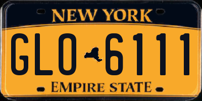 NY license plate GLO6111