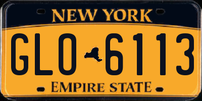 NY license plate GLO6113