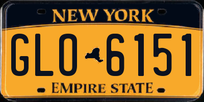 NY license plate GLO6151
