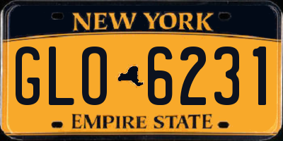 NY license plate GLO6231