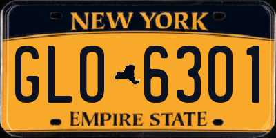 NY license plate GLO6301