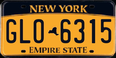 NY license plate GLO6315