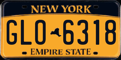 NY license plate GLO6318