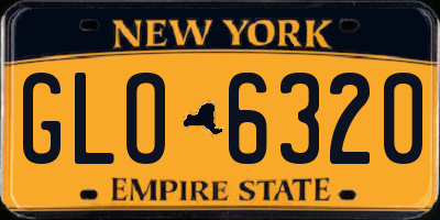 NY license plate GLO6320