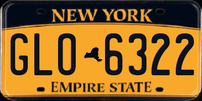 NY license plate GLO6322