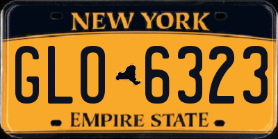 NY license plate GLO6323