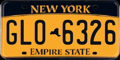 NY license plate GLO6326