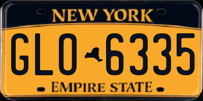 NY license plate GLO6335