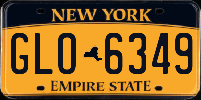 NY license plate GLO6349