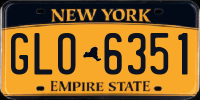 NY license plate GLO6351