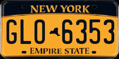 NY license plate GLO6353