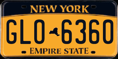 NY license plate GLO6360