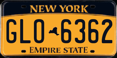 NY license plate GLO6362