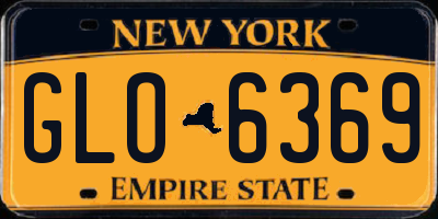 NY license plate GLO6369