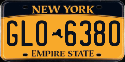 NY license plate GLO6380