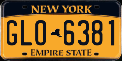 NY license plate GLO6381