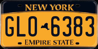 NY license plate GLO6383