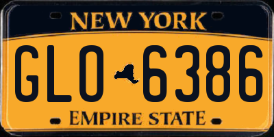 NY license plate GLO6386
