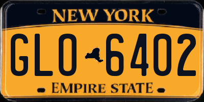 NY license plate GLO6402