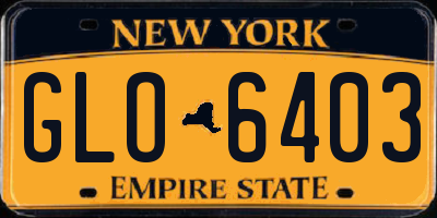 NY license plate GLO6403