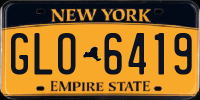 NY license plate GLO6419