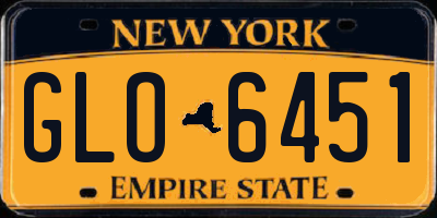 NY license plate GLO6451