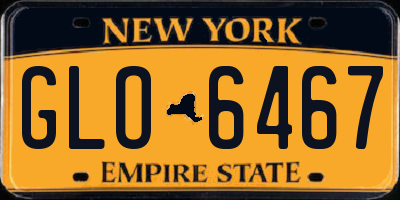 NY license plate GLO6467
