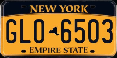 NY license plate GLO6503