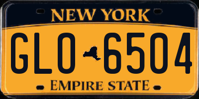 NY license plate GLO6504
