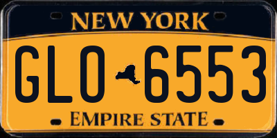 NY license plate GLO6553