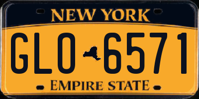 NY license plate GLO6571