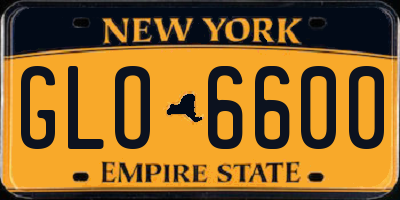 NY license plate GLO6600