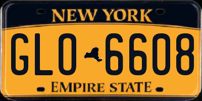 NY license plate GLO6608