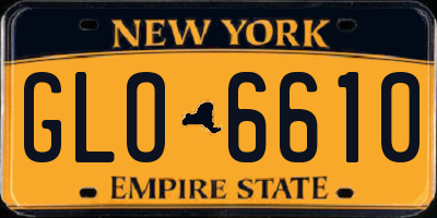 NY license plate GLO6610