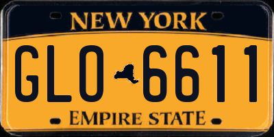 NY license plate GLO6611