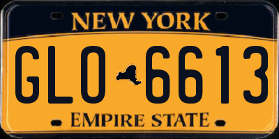 NY license plate GLO6613