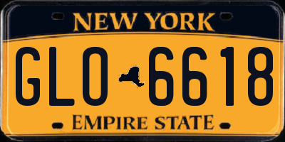 NY license plate GLO6618