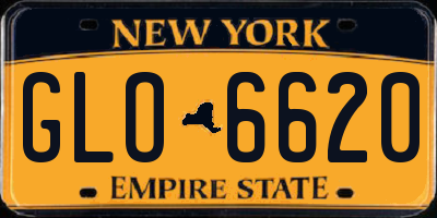 NY license plate GLO6620