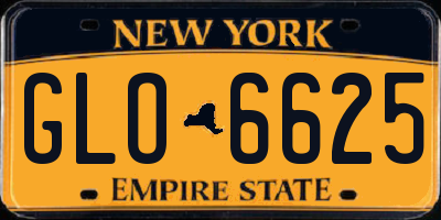 NY license plate GLO6625