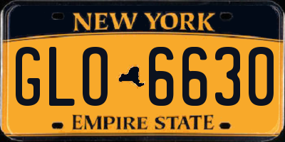 NY license plate GLO6630
