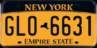 NY license plate GLO6631