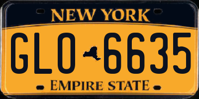 NY license plate GLO6635