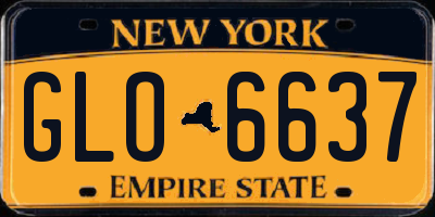 NY license plate GLO6637