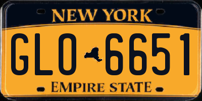 NY license plate GLO6651