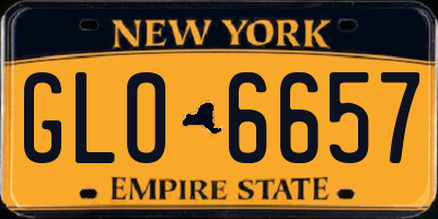 NY license plate GLO6657