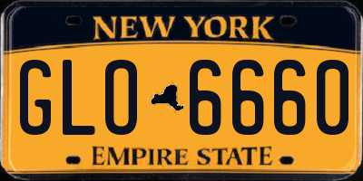 NY license plate GLO6660