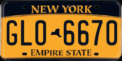NY license plate GLO6670