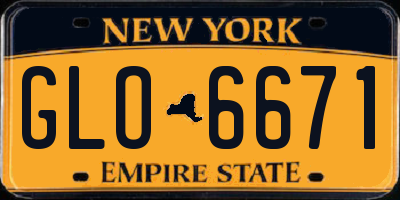 NY license plate GLO6671