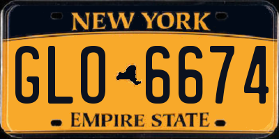 NY license plate GLO6674