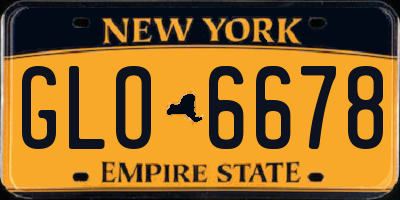 NY license plate GLO6678